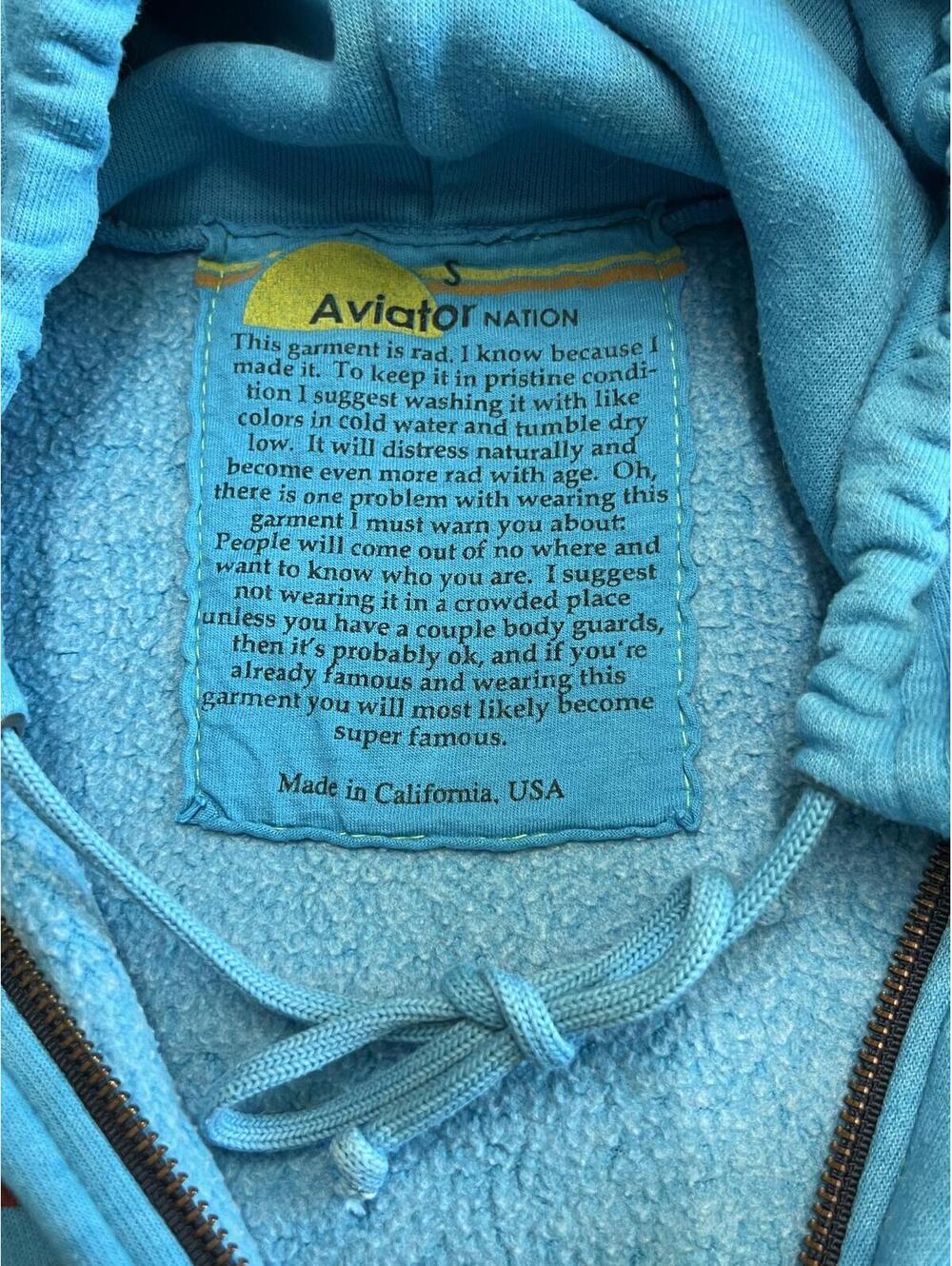 Aviator Nation Manhattan Beach Zip Hoodie // Retro Surf California Beach S - Picture 4 of 7
